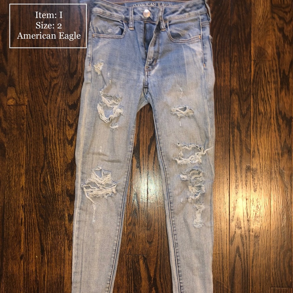 American Eagle ripped skinny jeans